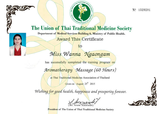 Massage Zertifikat aus Thailand
